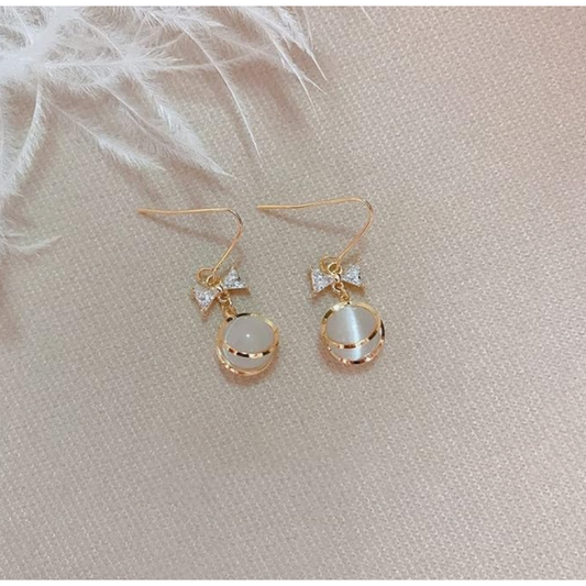 Cats Eye Stone Dangle Earrings
