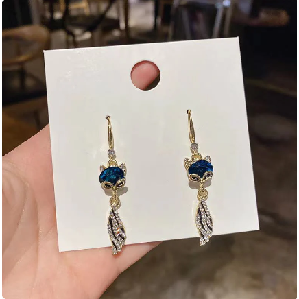 Blue Gem Diamond Earrings