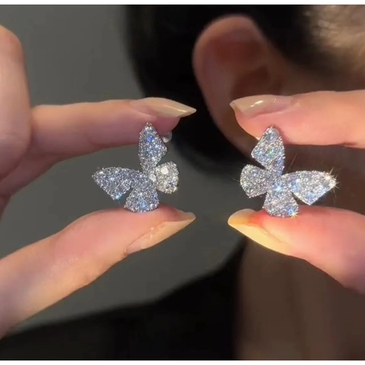 Cute Silver Butterfly Stud Earring
