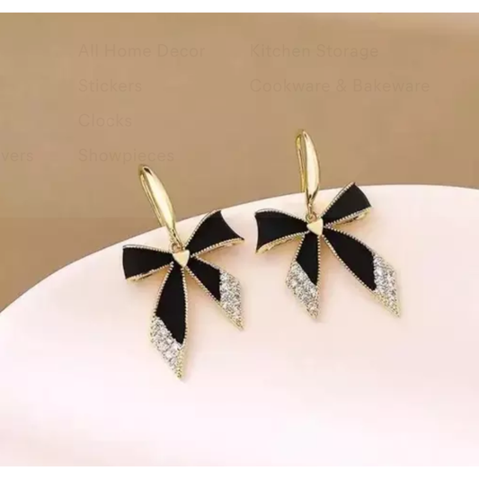 Black Bow Stylish Drop Earring