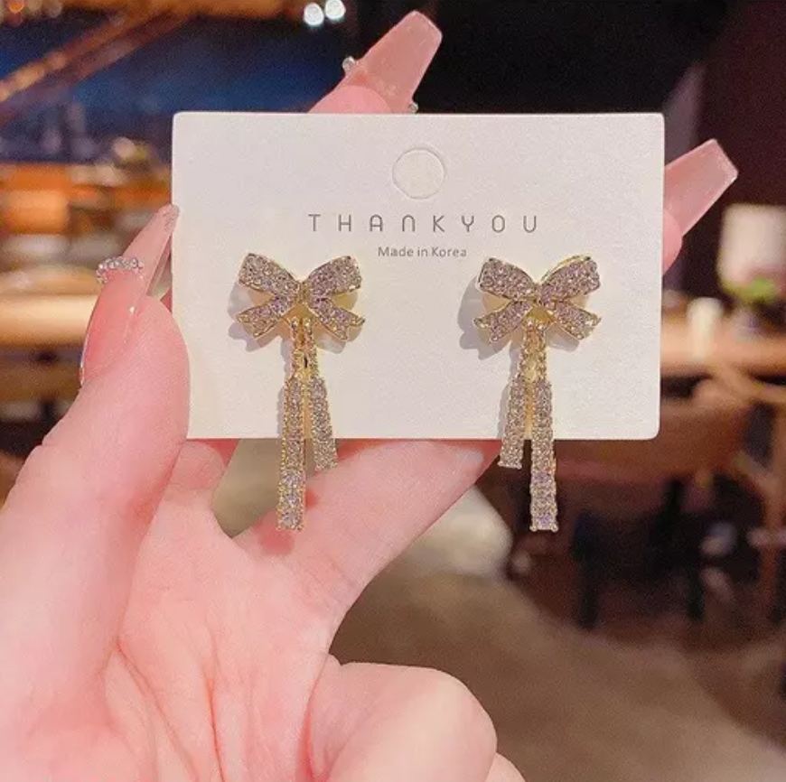 Bow Ribbon Shape Drop Earring