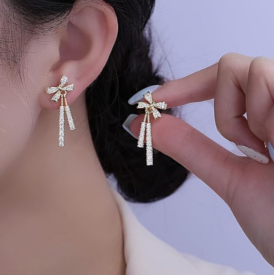 Bow Ribbon Shape Drop Earring