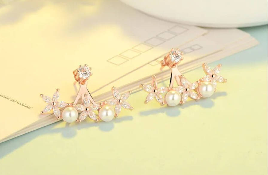 Gold Plated Jacket Earrings