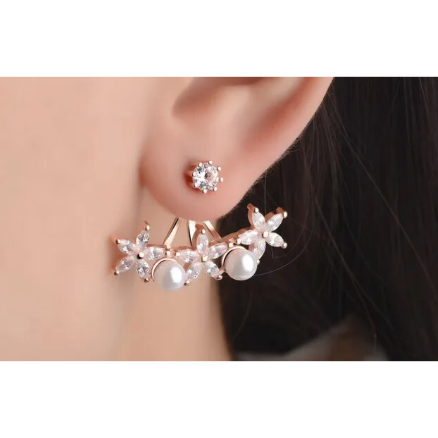 Gold Plated Jacket Earrings