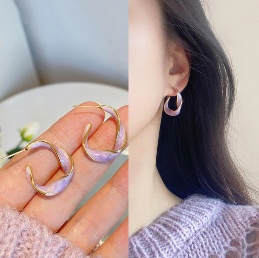 Purple Hoop Earring