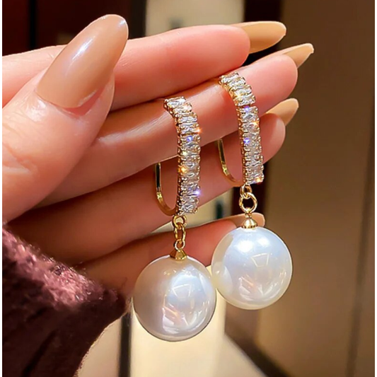 White Circle of Life Drop Earring