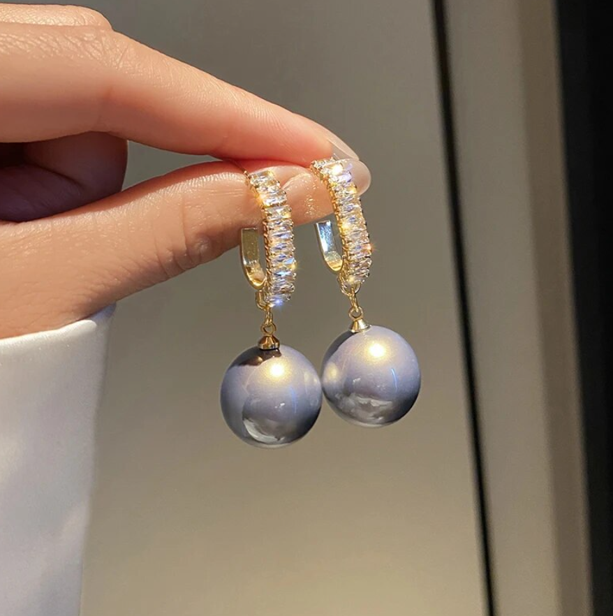 White Circle of Life Drop Earring