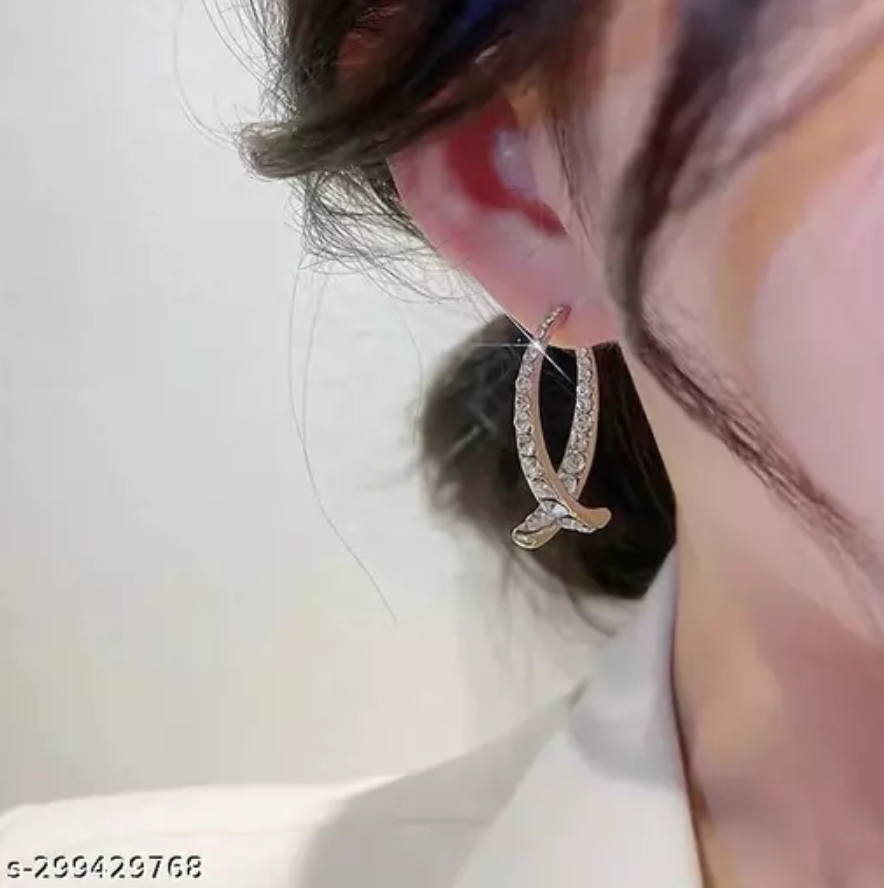 Unique Cross Curved Earrings