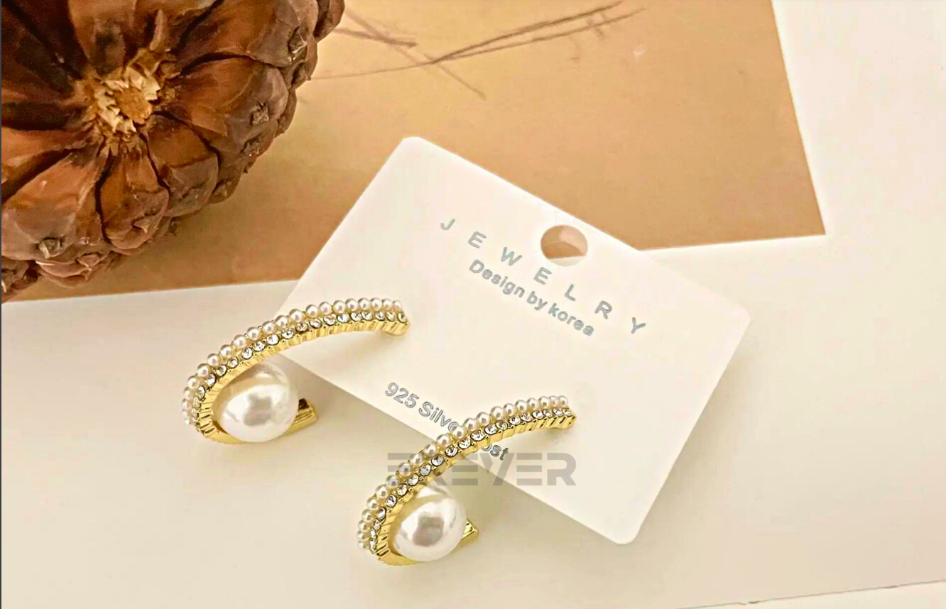 Gold Plated Pearl Beaded Earrings