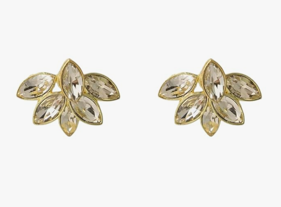 White Crystal Stud Earring