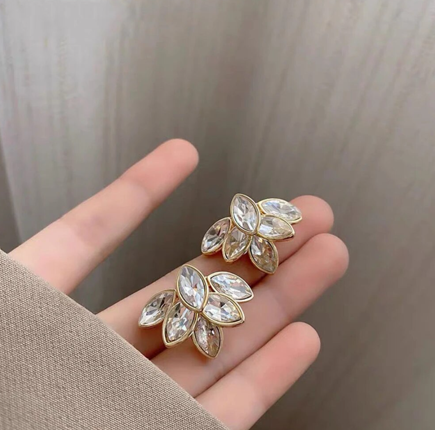White Crystal Stud Earring