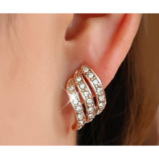 Rose Gold Cubic Stud Earring