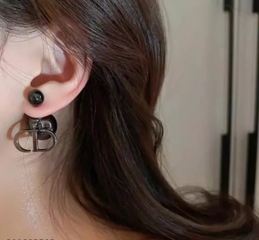 Black Ball Stud  Earring