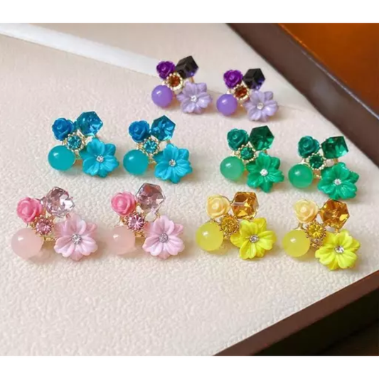 Colorful Flower Stud Earring