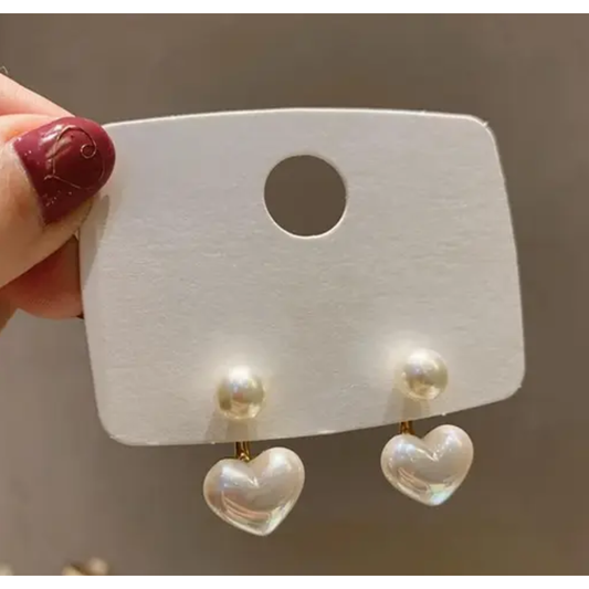 Pearl Hear Stud Earring
