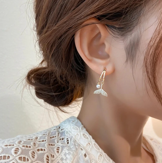Mermaid Fish Tail Drop Earrings