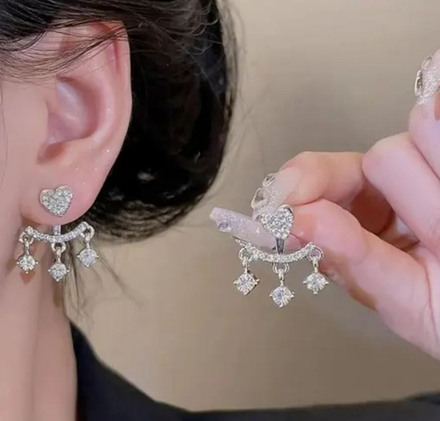 Heart Pearl Drop Earring