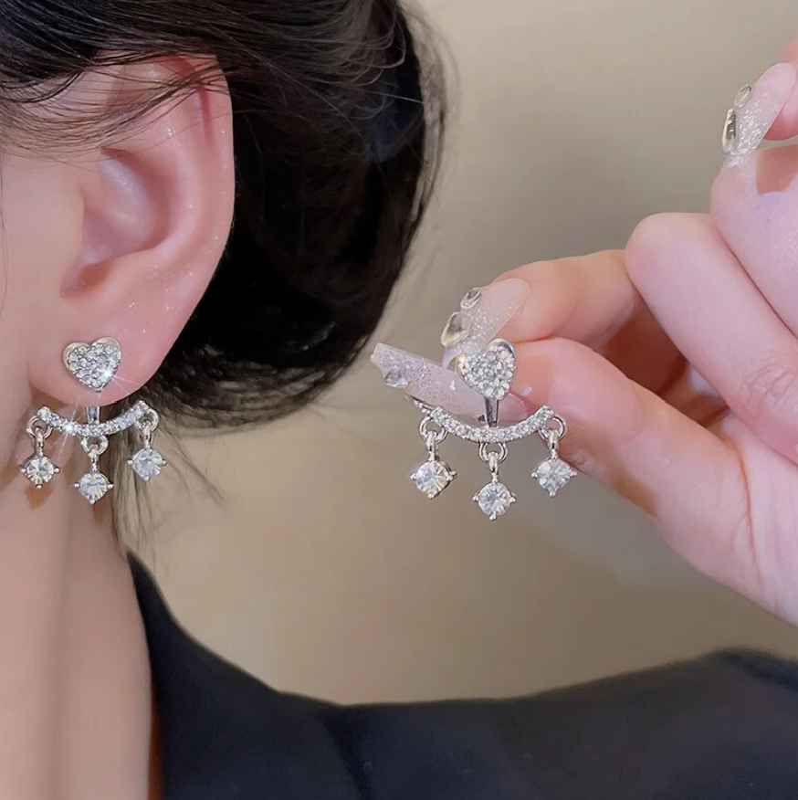 Heart Pearl Drop Earring