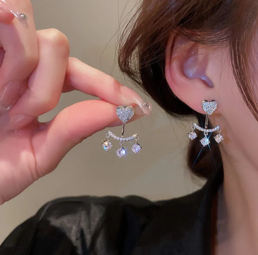 Heart Pearl Drop Earring