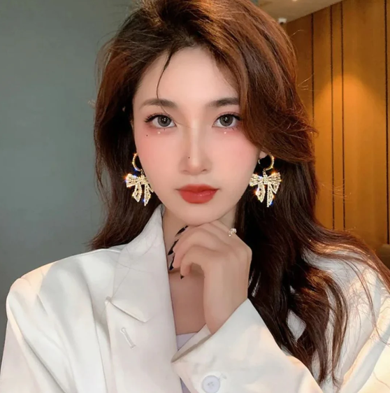 Bowknot Stone Drop Earring