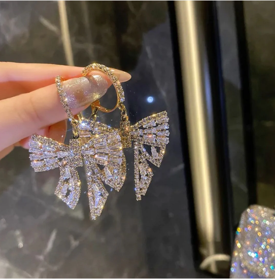 Bowknot Stone Drop Earring