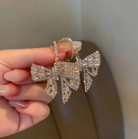 Bowknot Stone Drop Earring