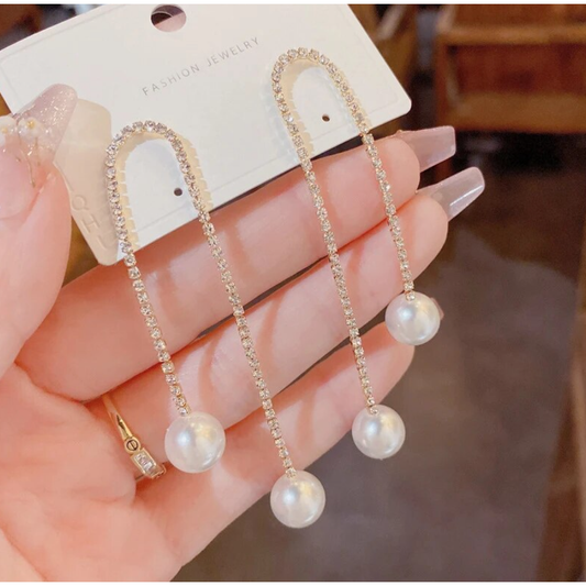 Crystal Tennis Chain Dangle Drop Earring