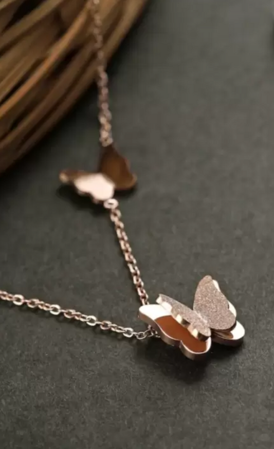 Rose Gold Korean Butterfly Chain